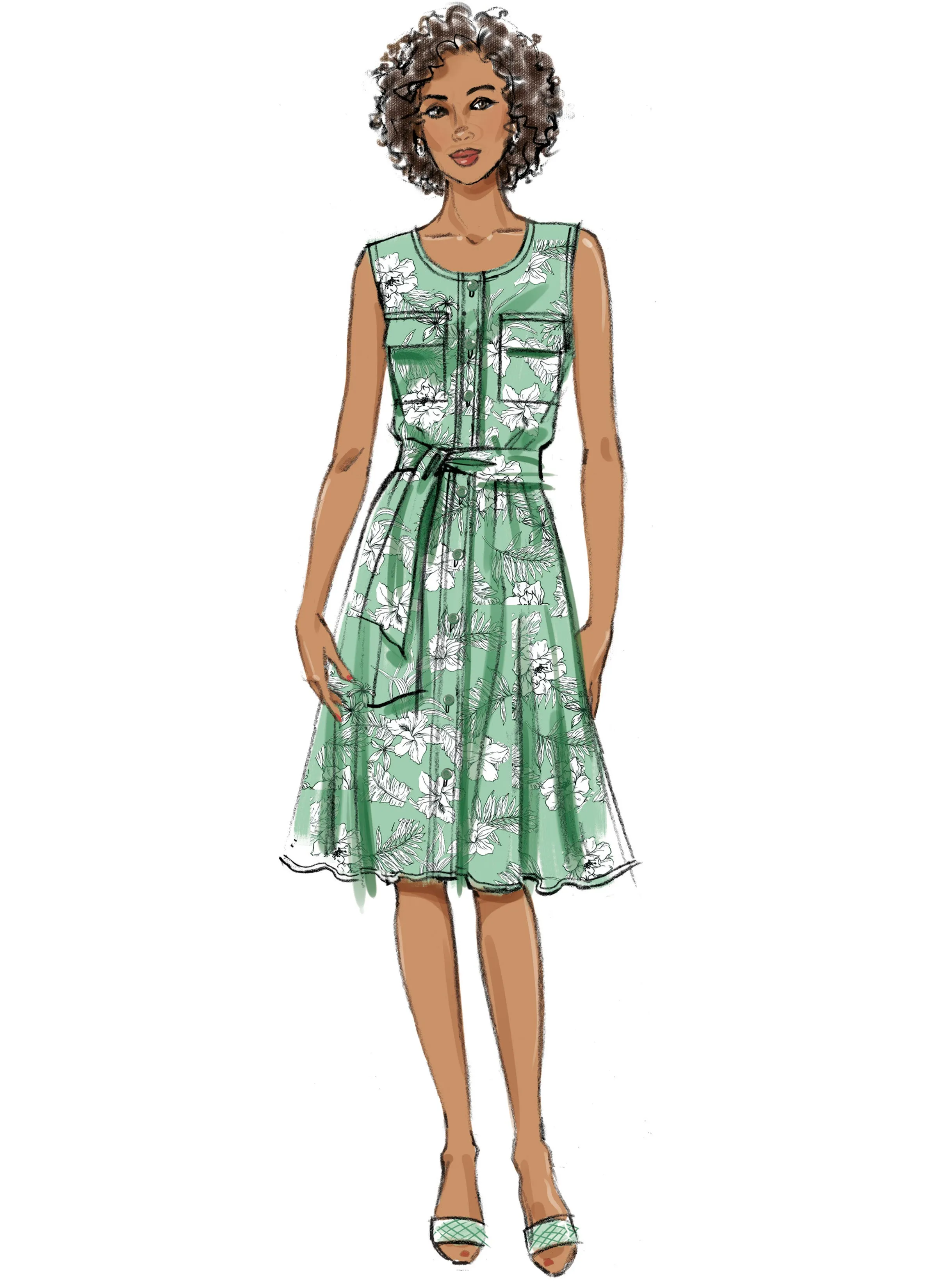 Butterick sewing pattern 6890 Misses' Dress, Jumpsuit and Sash