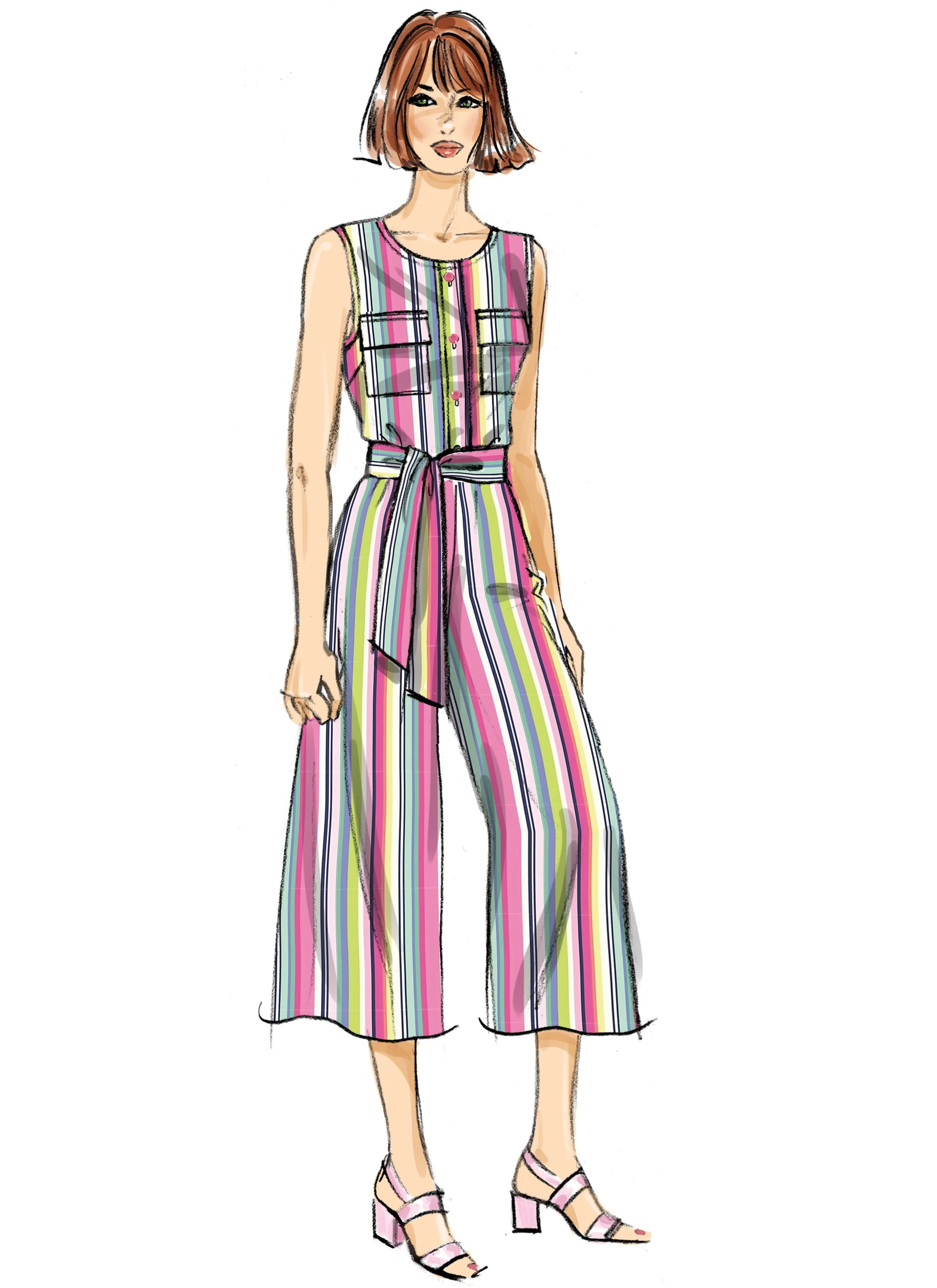 Butterick sewing pattern 6890 Misses' Dress, Jumpsuit and Sash