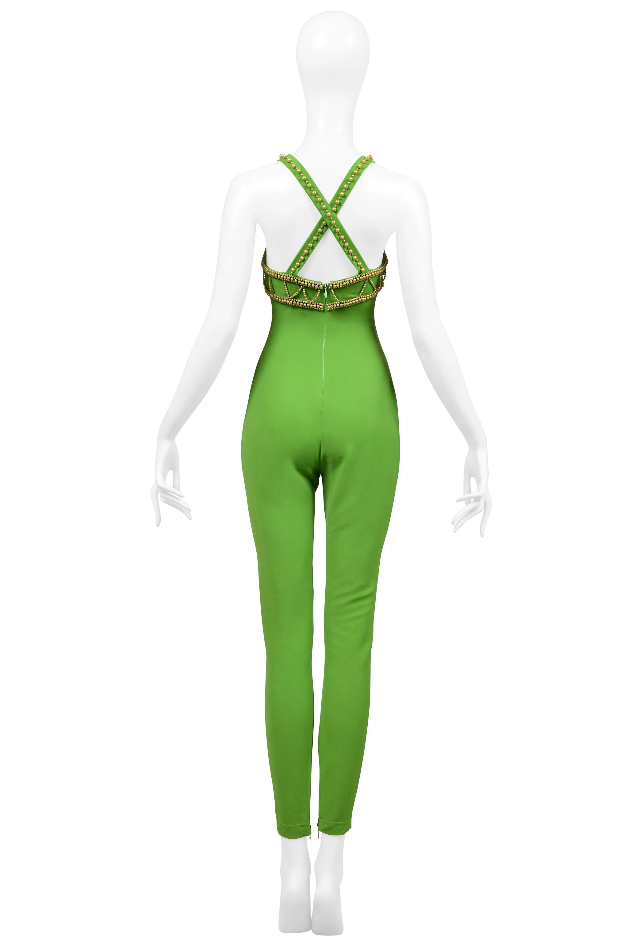 BYBLOS GREEN BEADED JUMPSUIT