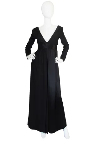 c1966 Black Silk Emilio Pucci Plunged Jumpsuit