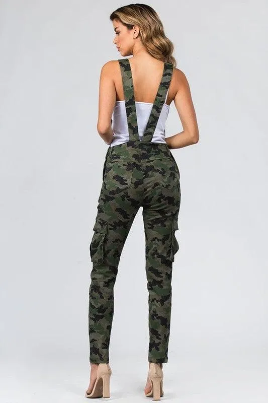 Camo-Print Stretch Overalls