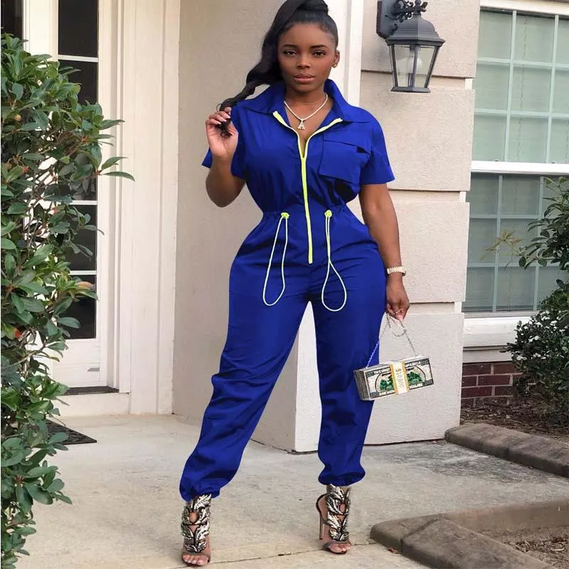 Candy Color Ankle Jumpsuits