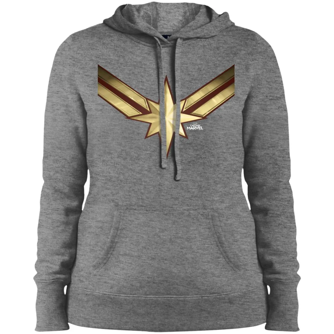 Captain Marvel Gleaming Chest Logo Women Hooded Sweatshirt