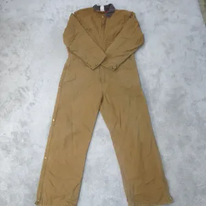 Carhartt Coverall Jumpsuit Mens 46T Brown Insulated Workwear 100% Cotton Logo