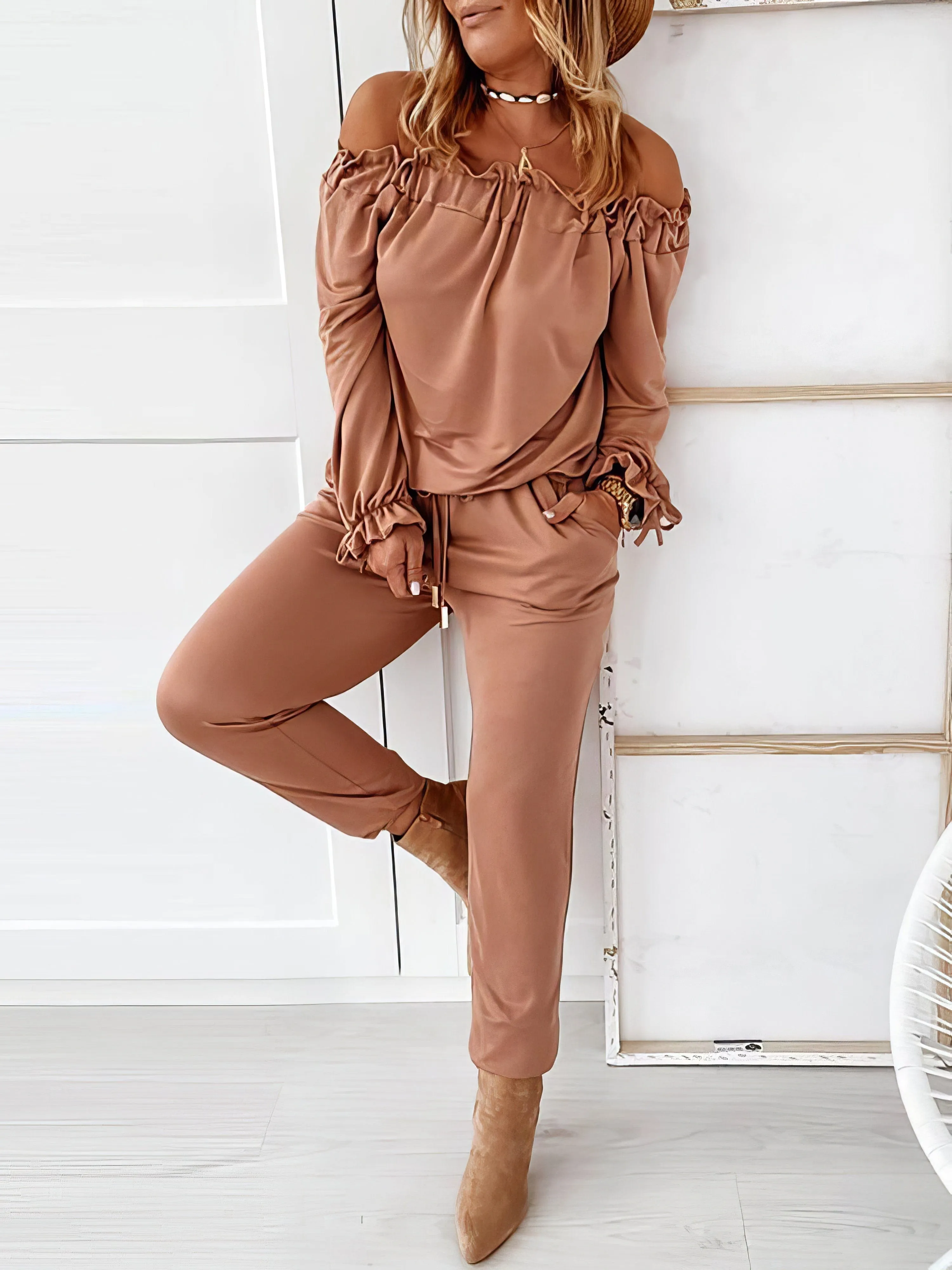 Casual Off-shoulder Jumpsuit