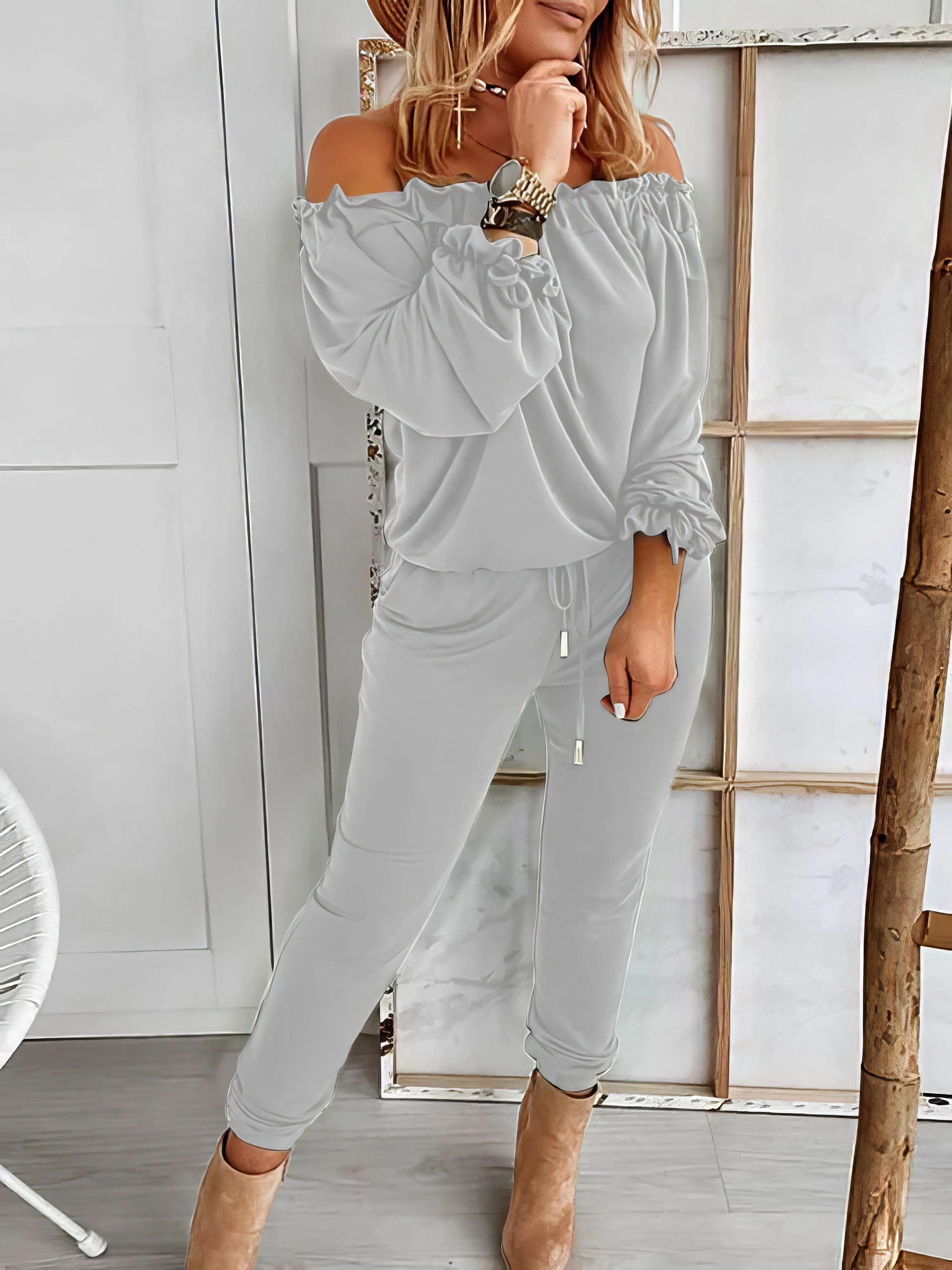 Casual Off-shoulder Jumpsuit