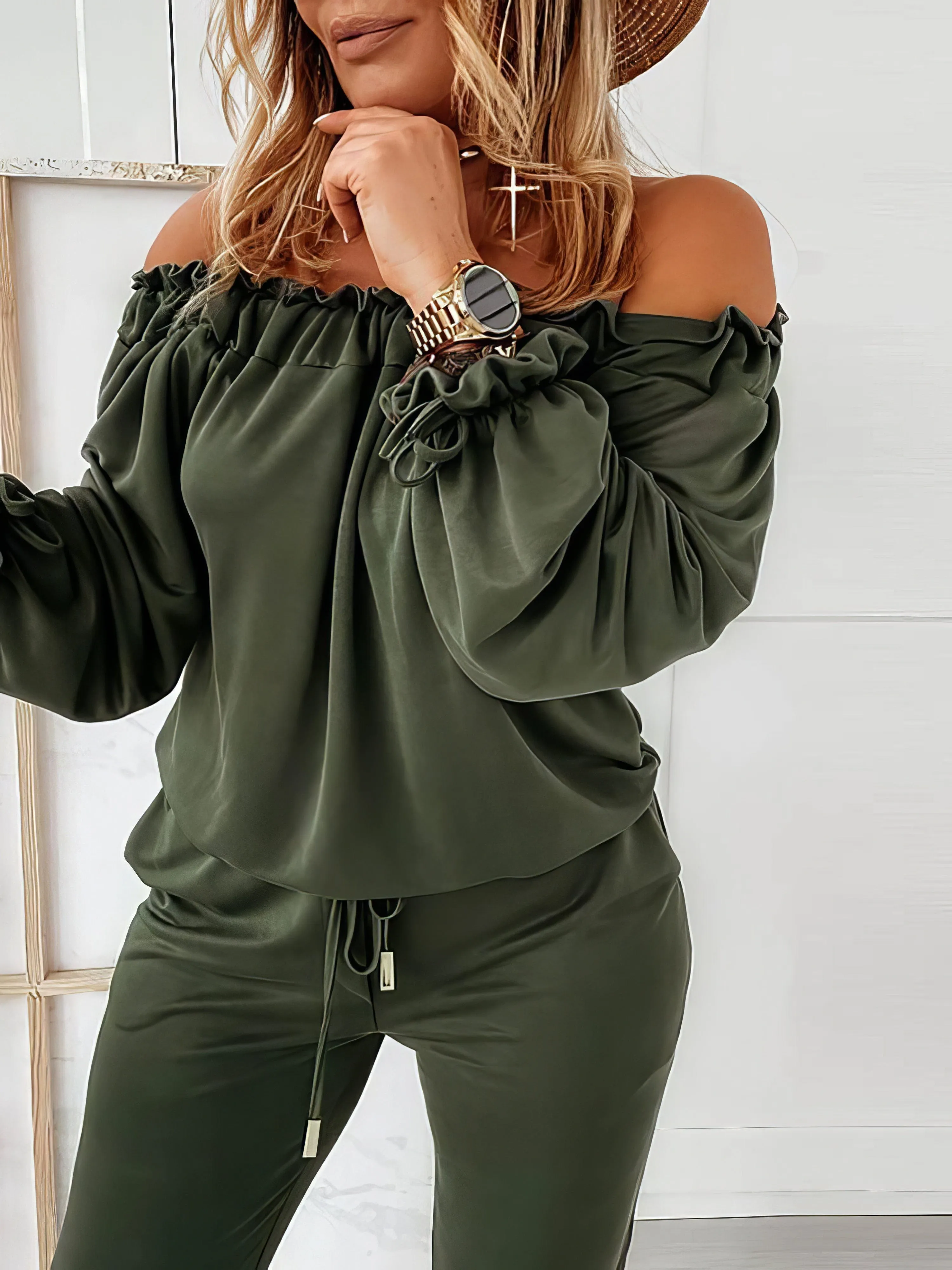 Casual Off-shoulder Jumpsuit