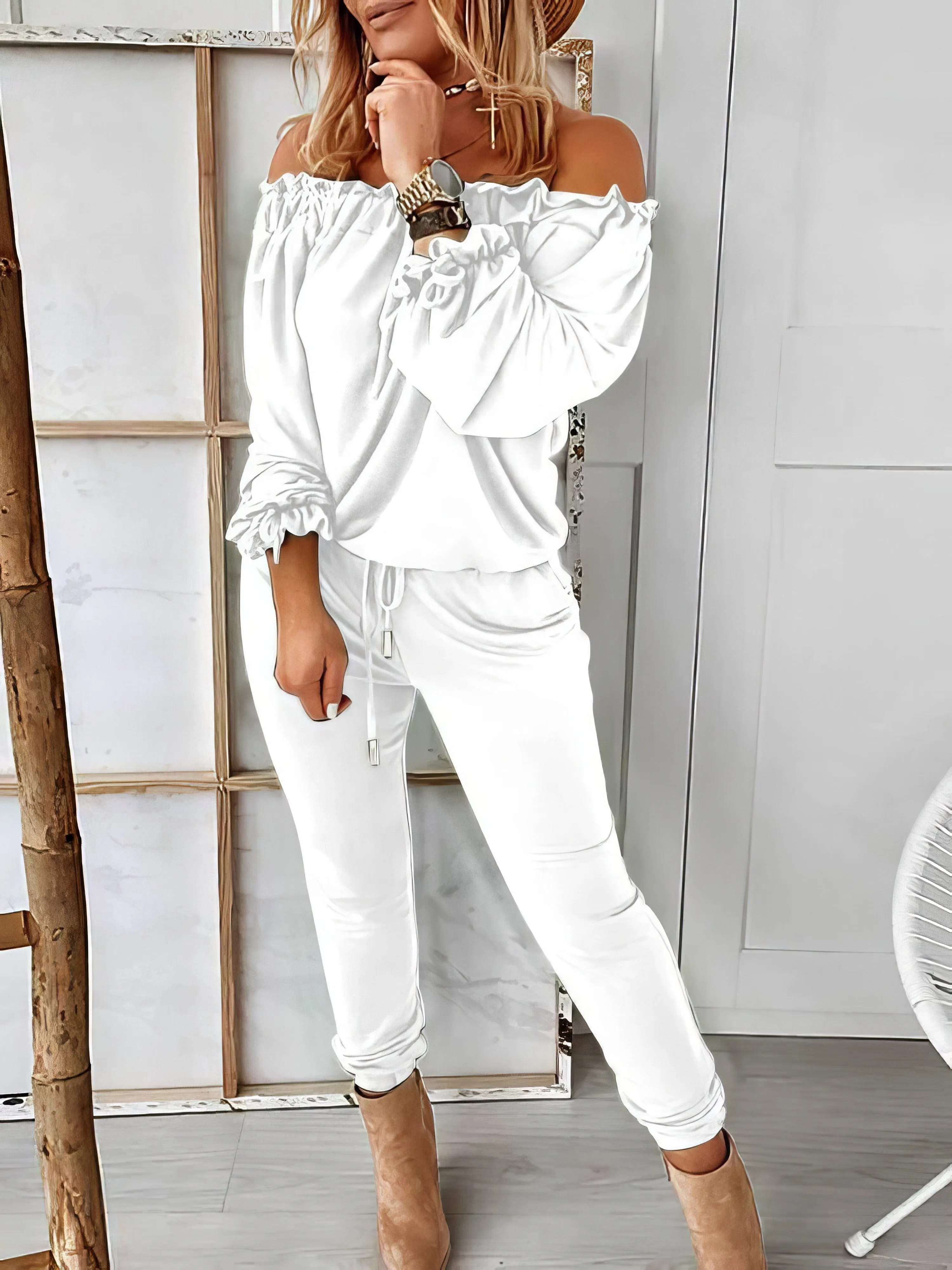 Casual Off-shoulder Jumpsuit