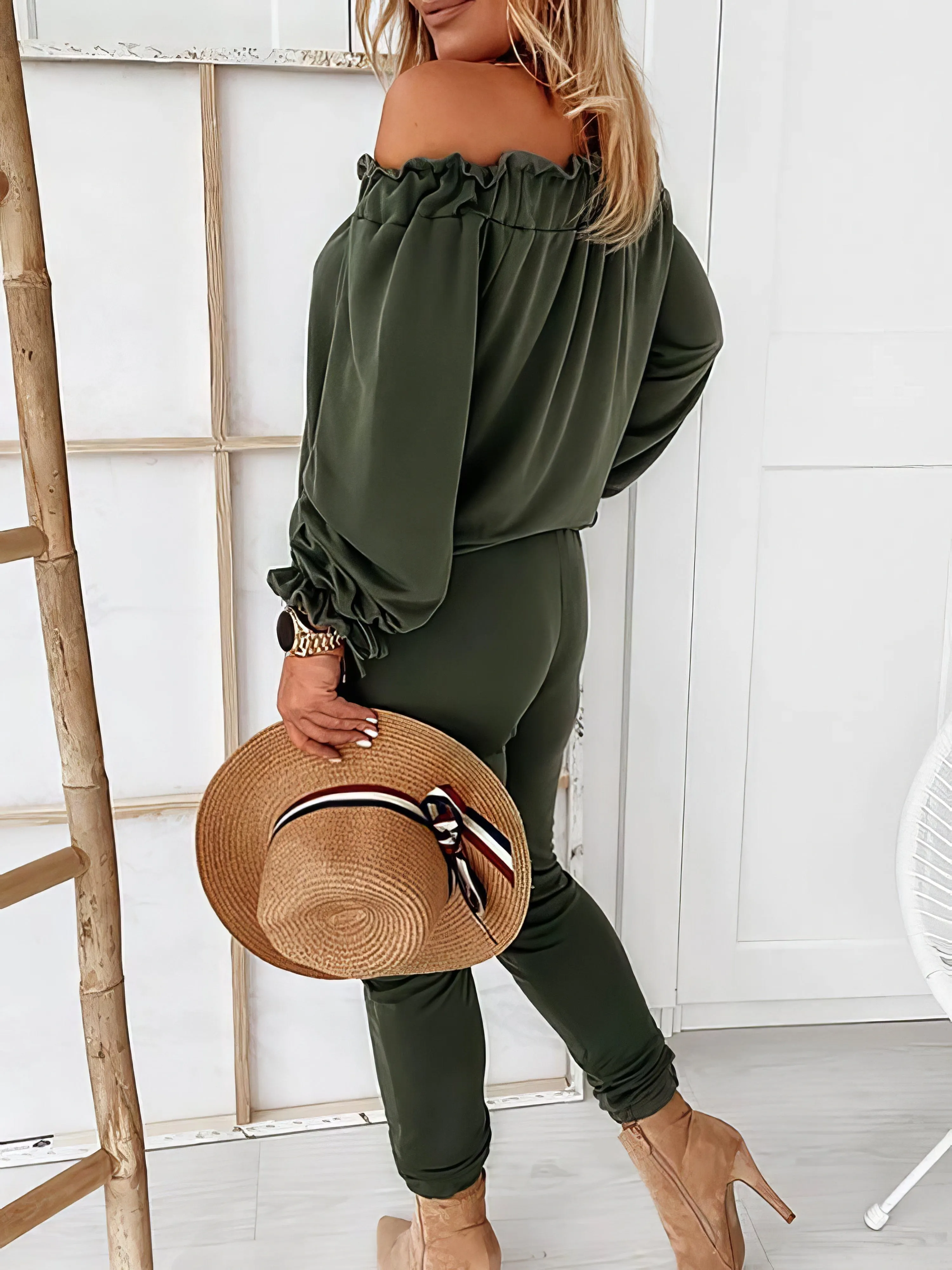 Casual Off-shoulder Jumpsuit