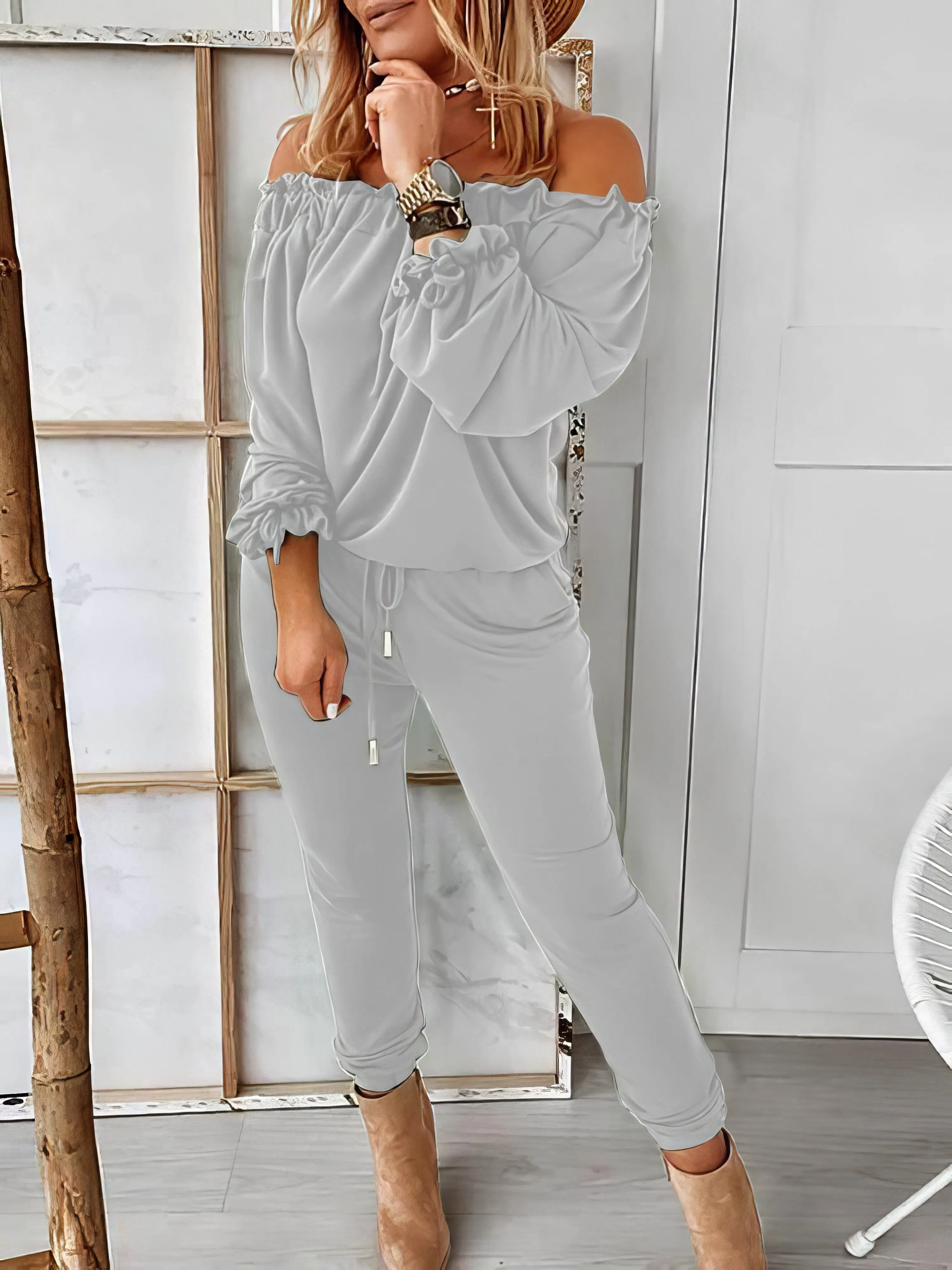 Casual Off-shoulder Jumpsuit