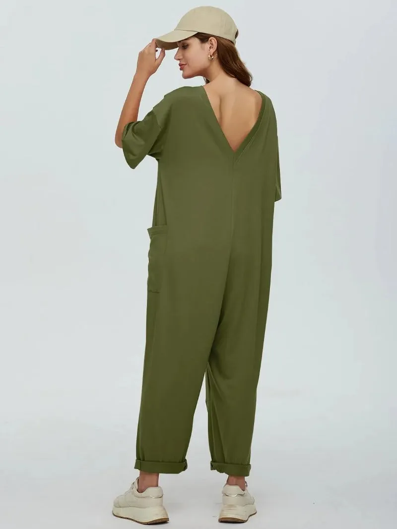 Causal Short Sleeve Baggy Onesie Oversized Jumpsuits