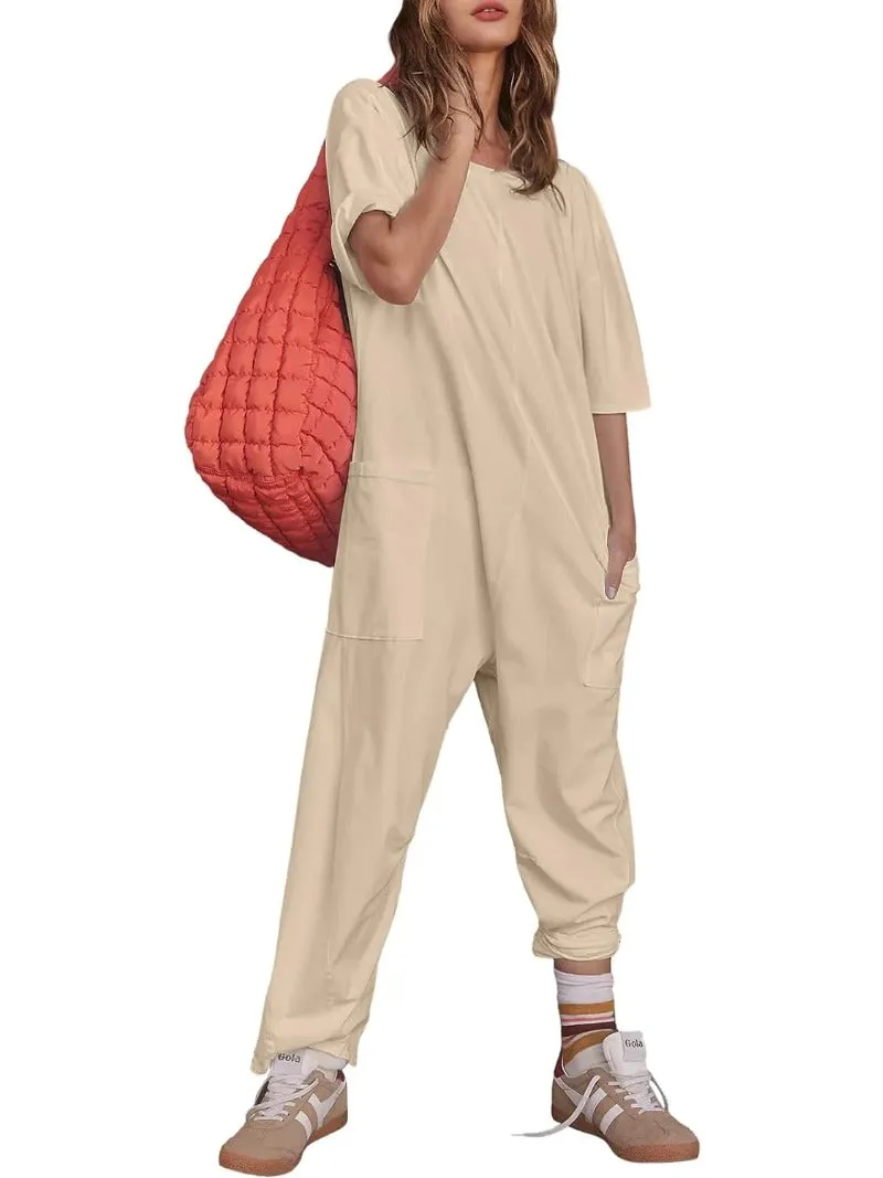 Causal Short Sleeve Baggy Onesie Oversized Jumpsuits