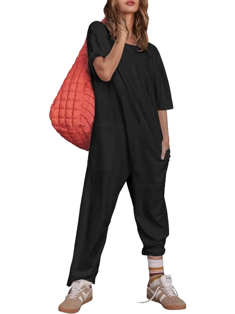 Causal Short Sleeve Baggy Onesie Oversized Jumpsuits