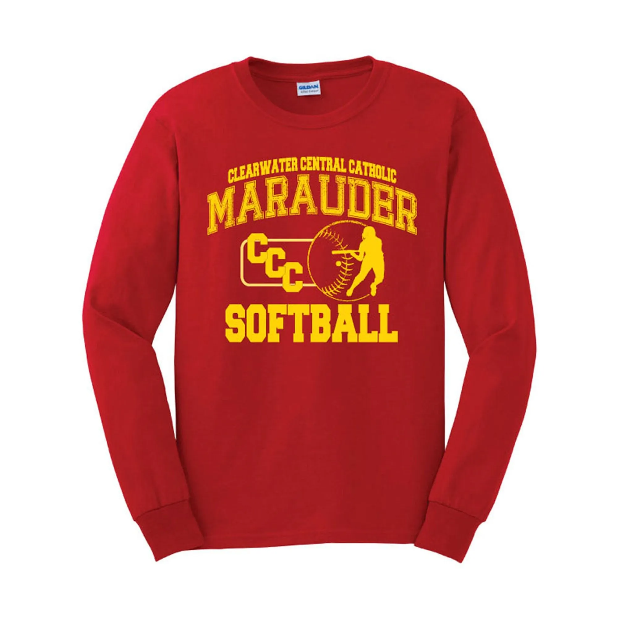 CCC Softball Long Sleeve T-shirt Distressed Design