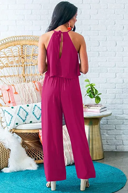 Chic White Sleeveless Summer Wide Leg Jumpsuit