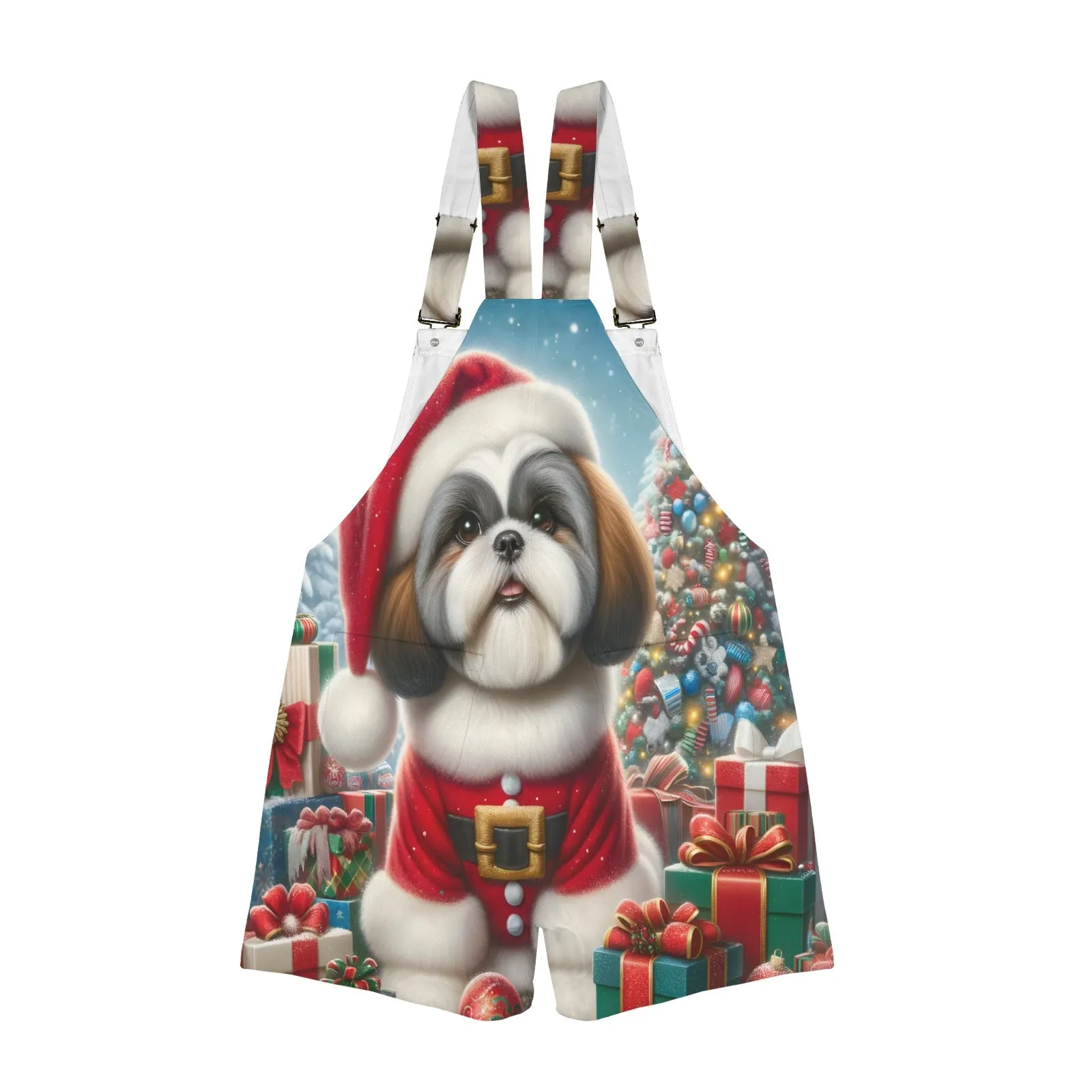 Christmas Puppy awd02 Unisex Shorts Suspender Jumpsuit