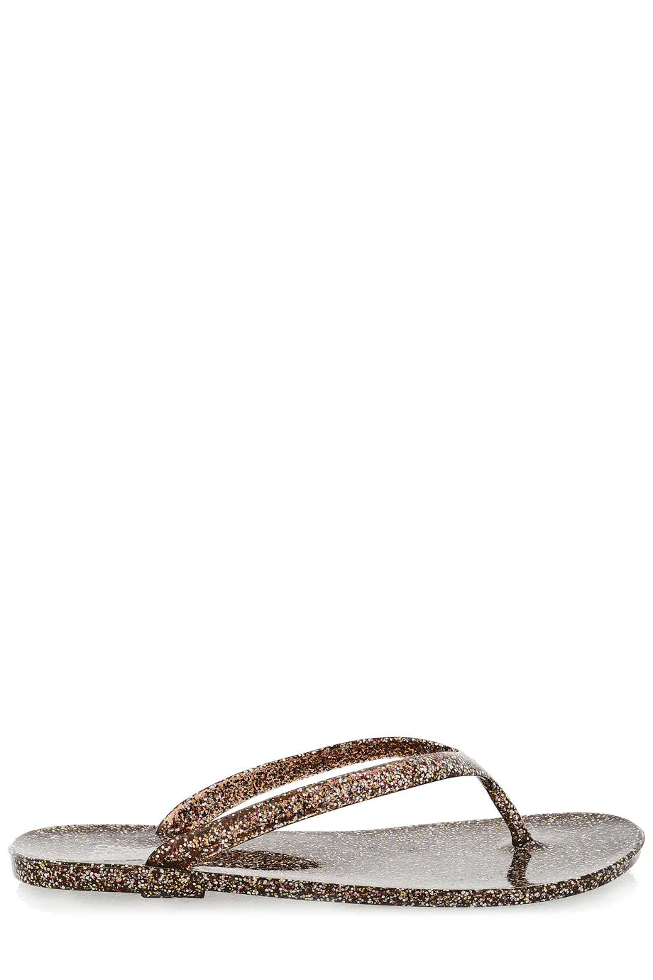 COLORS OF CALIFORNIA GLITTER Bronze Thong Flip Flops