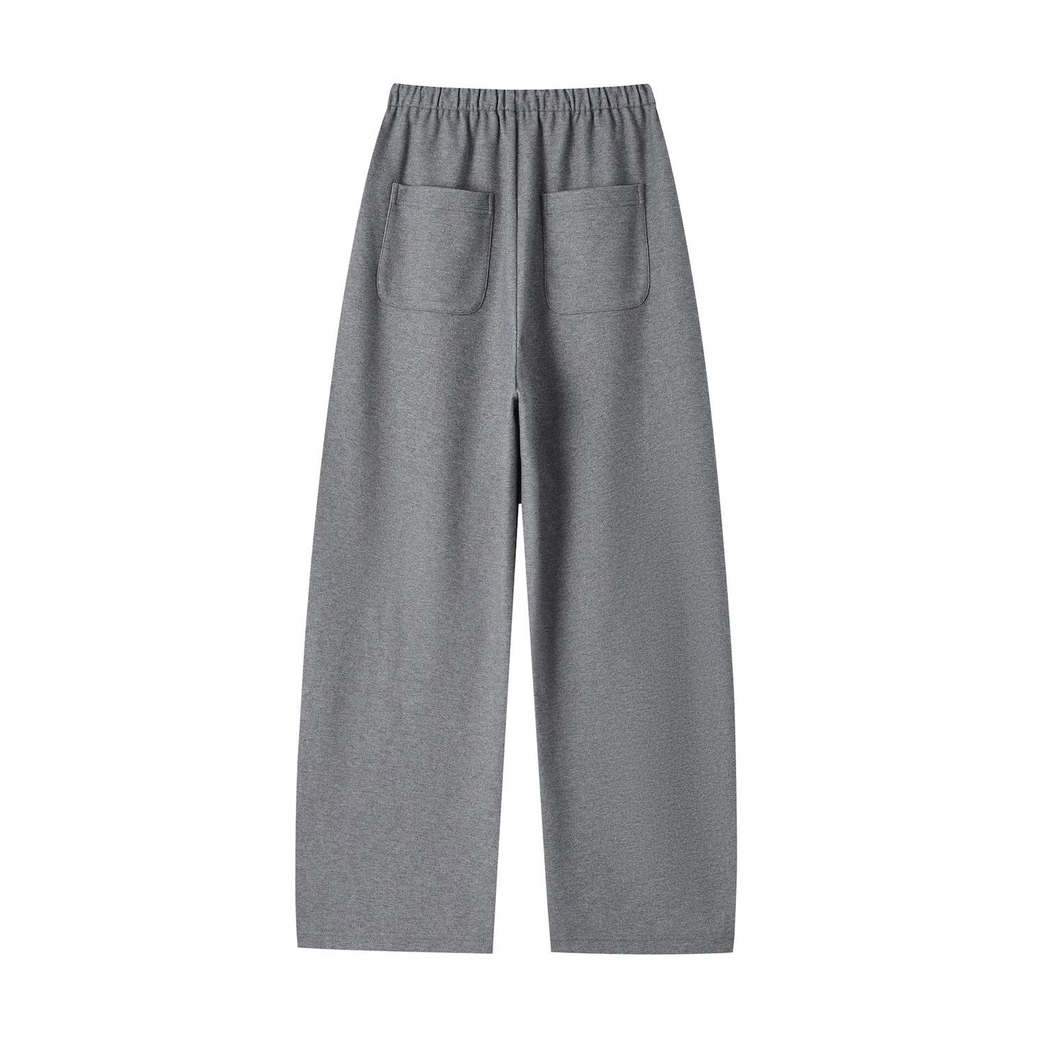 Contrast Drawstring Wide-leg Pants In Gray