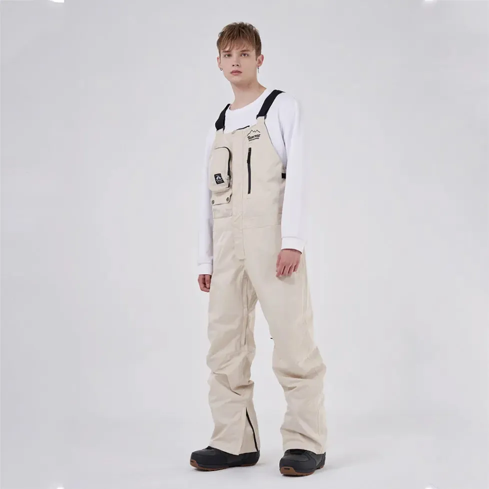 Cool Adult Insulated Snow Bibs Spliced Jumpsuit Overalls