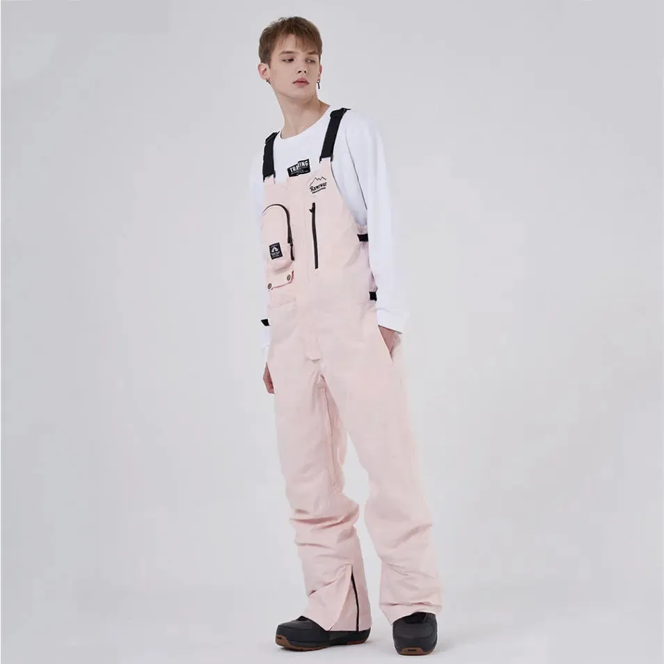 Cool Adult Insulated Snow Bibs Spliced Jumpsuit Overalls