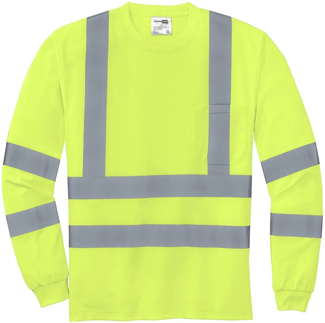 CornerStone ANSI 107 Class 3 Long Sleeve Snag-Resistant Reflective T-Shirt