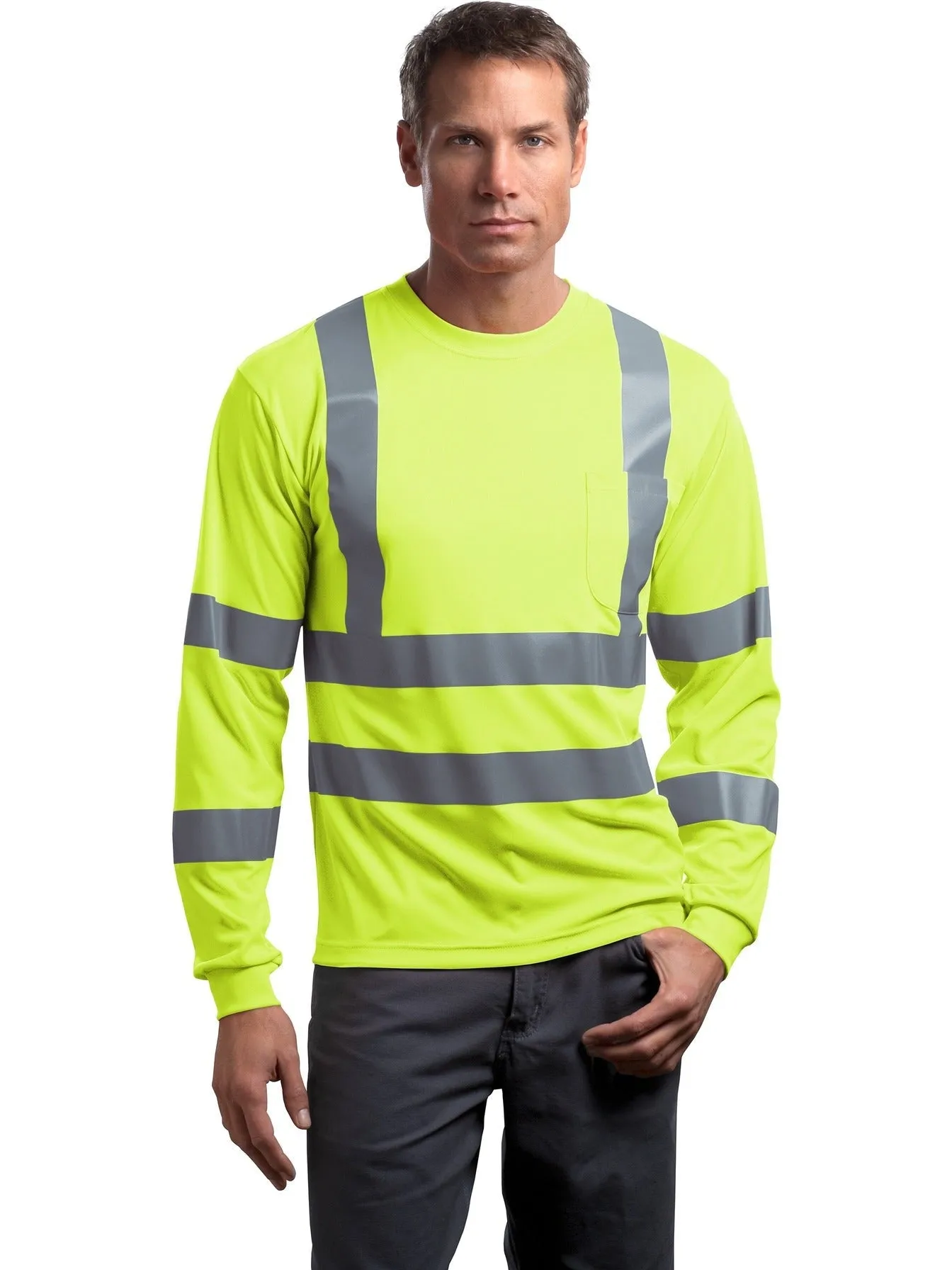 CornerStone ANSI 107 Class 3 Long Sleeve Snag-Resistant Reflective T-Shirt