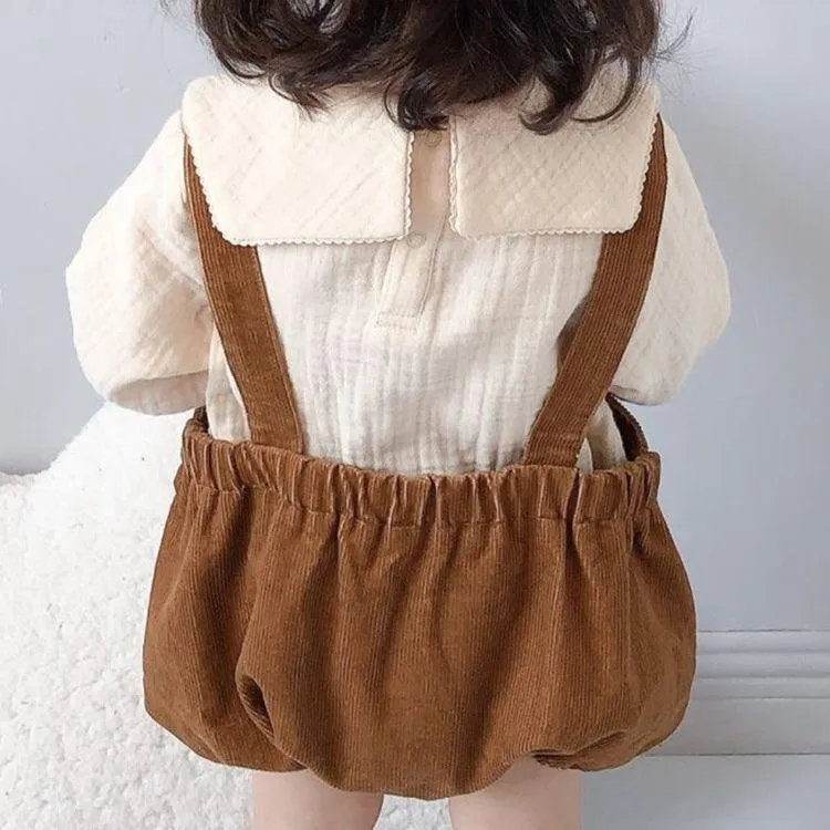 Cozy Autumn Corduroy Baby Jumpsuit with Pocket