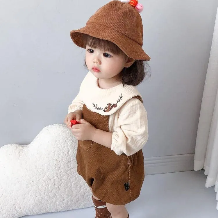 Cozy Autumn Corduroy Baby Jumpsuit with Pocket