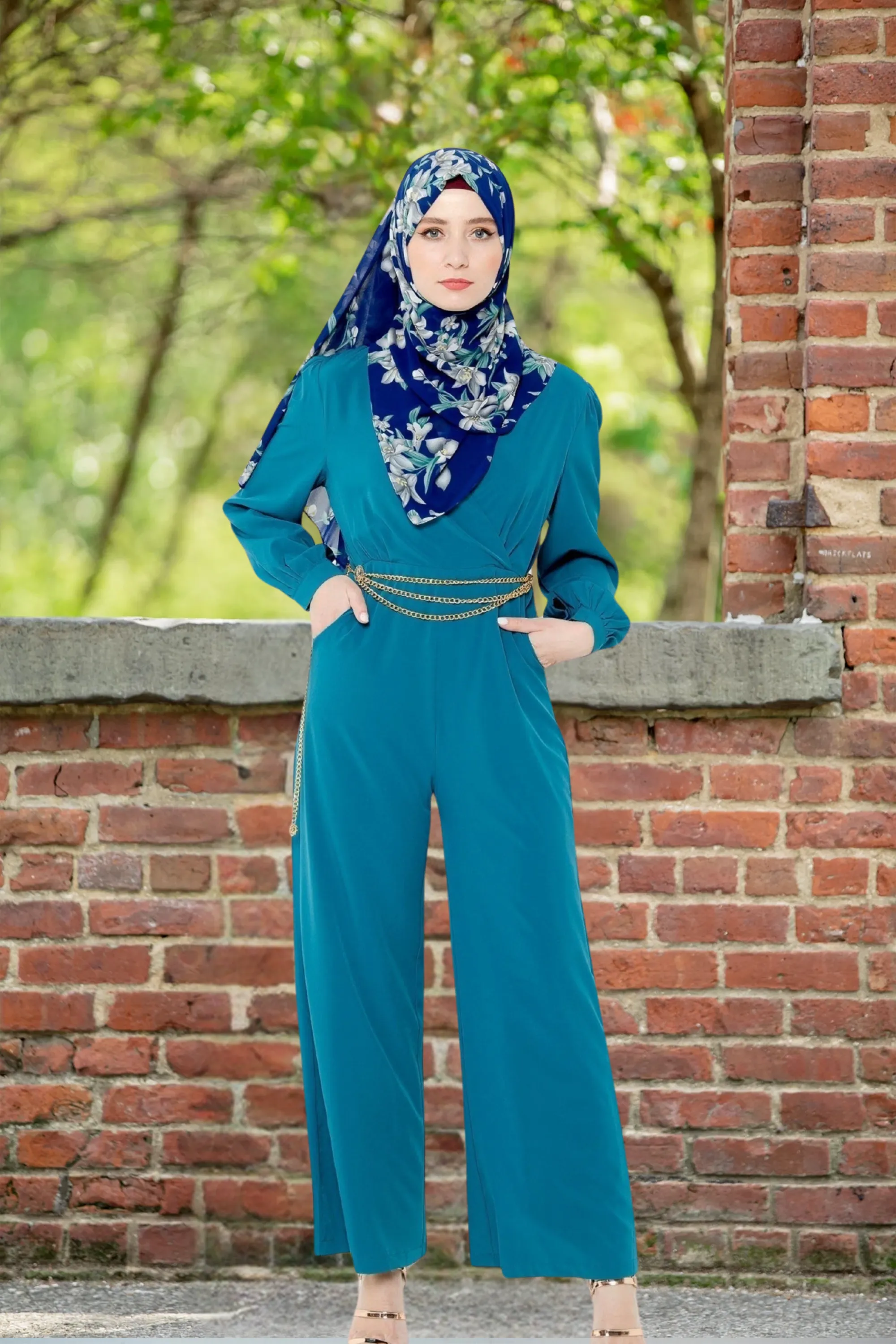 Criss Cross Long Sleeve Jumpsuit-CLEARANCE