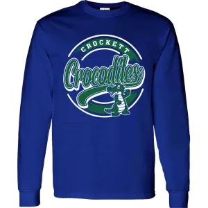 Crockett Crocodiles - Circle Script Long Sleeve T-Shirt