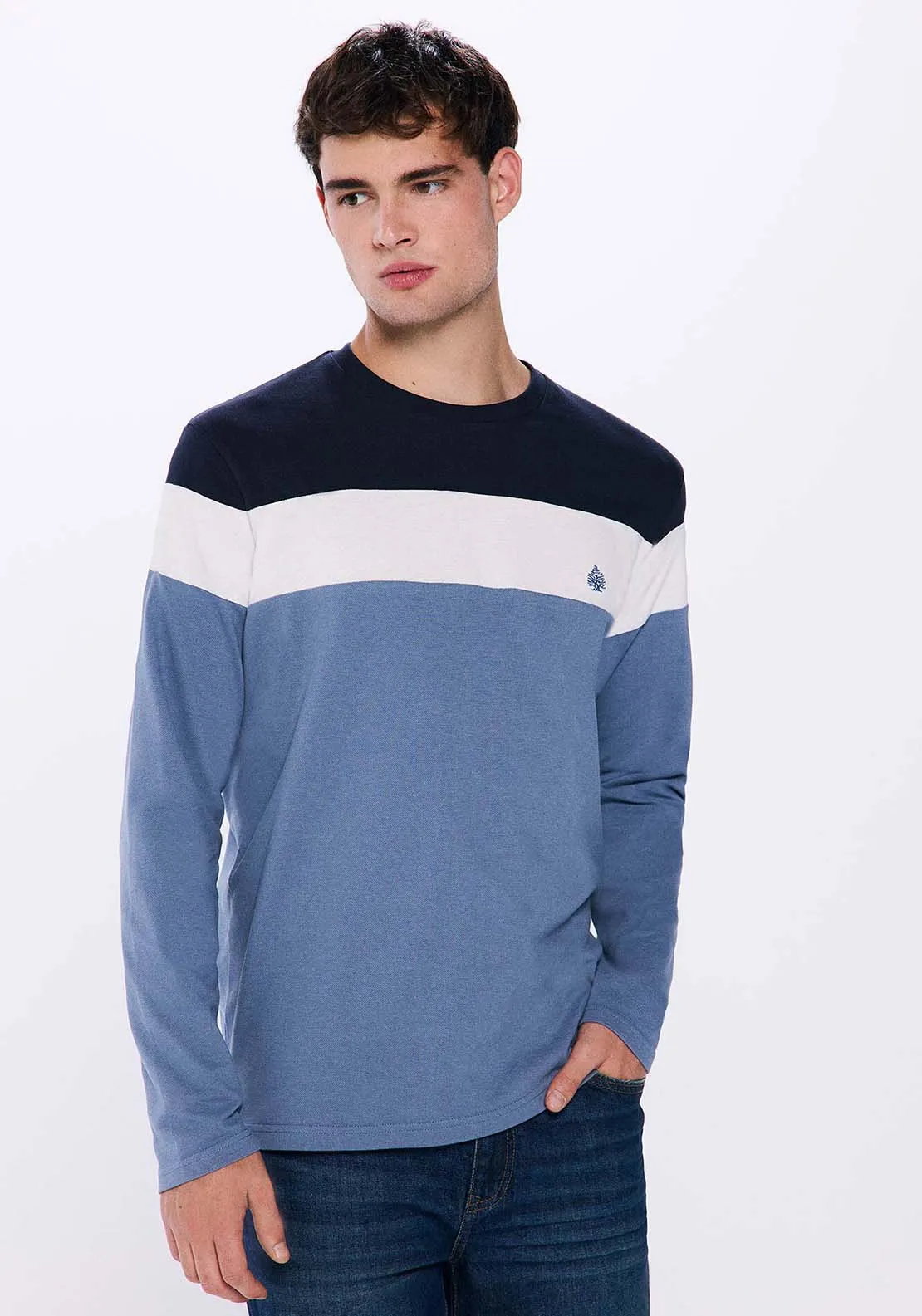 Cut long sleeve t-shirt - Blue