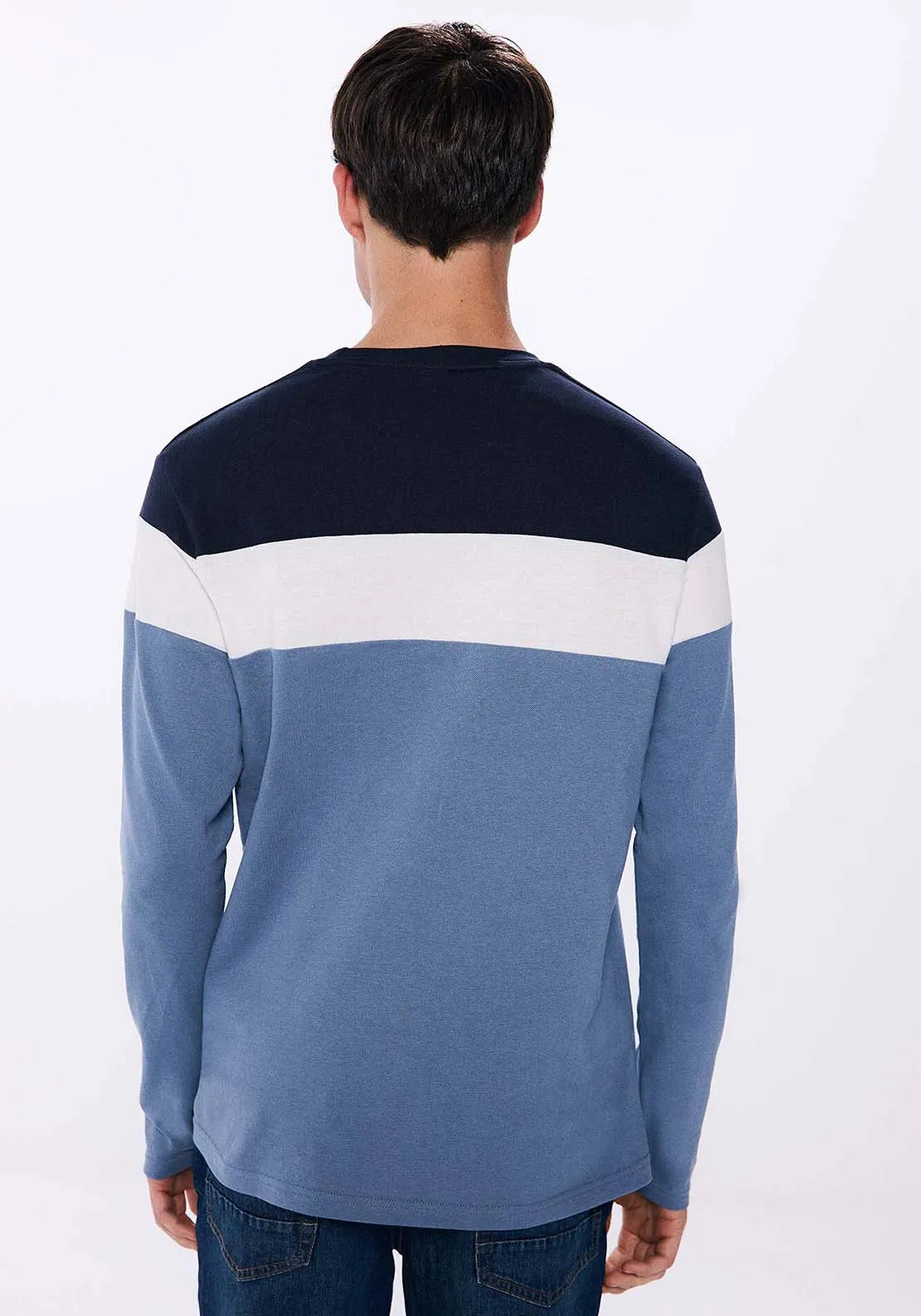 Cut long sleeve t-shirt - Blue