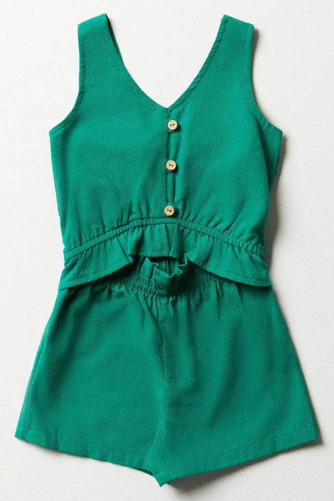 Cut Out Jumpsuit Green