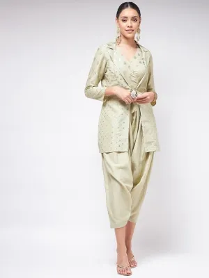 Designer Dhoti Jumpsuit With Jacket For Women, Indo Western Outfit