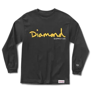 Diamond Supply Co OG Script Long Sleeve T-shirt Black Yellow