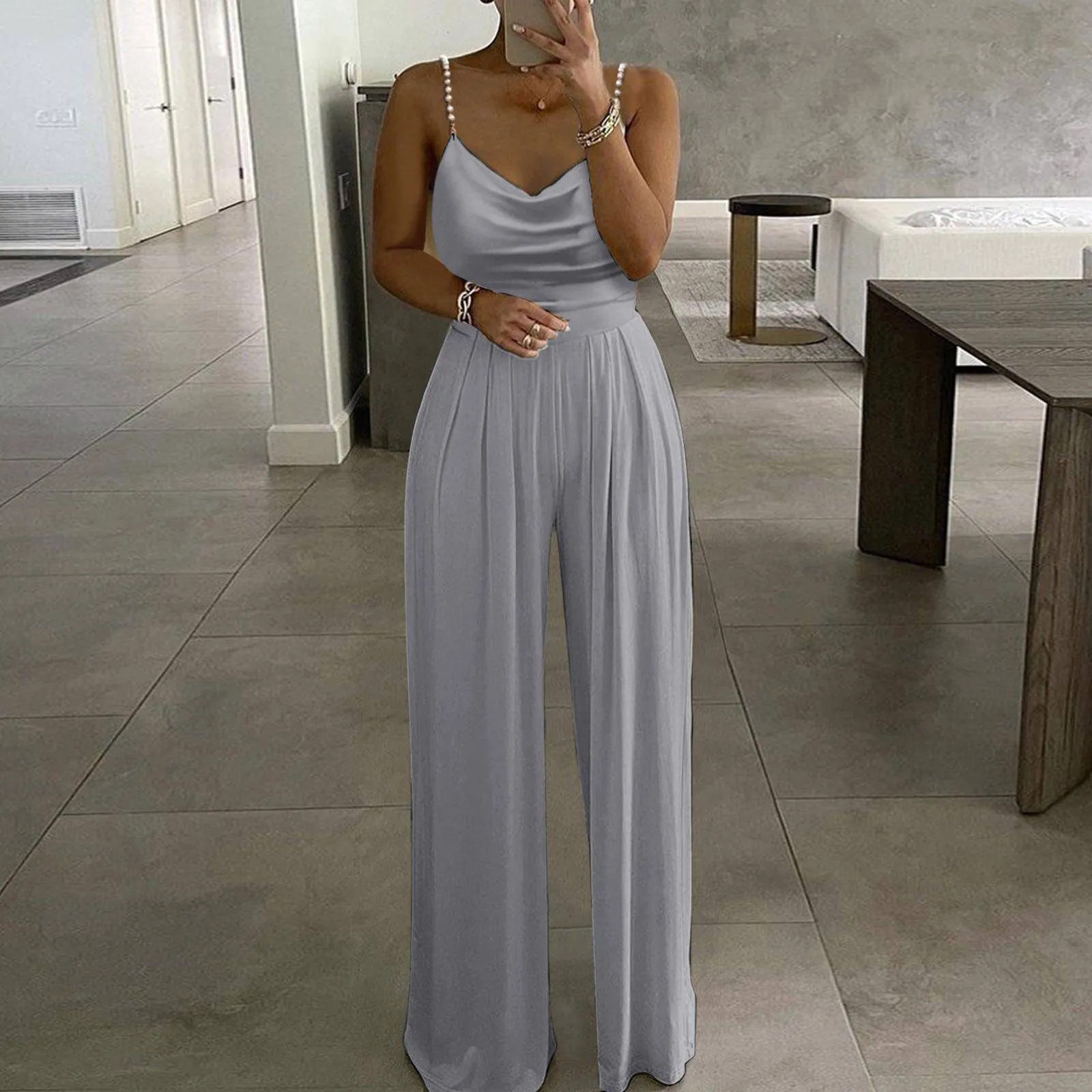 Diane Solid Sleeveless Loose Jumpsuit