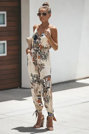 Divine Time Side-Slit Floral Print Jumpsuit - 4 Colors