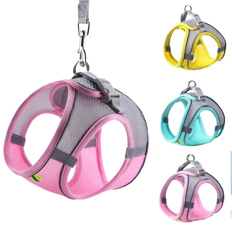 Dog Harness Vest with Leash For Small Dogs Adjustable Pet Chest Strap Harness