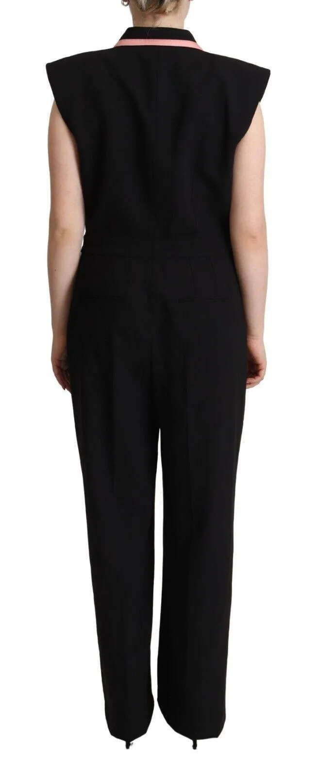 Dolce & Gabbana Black Wool Blend Sleeveless Jumpsuit