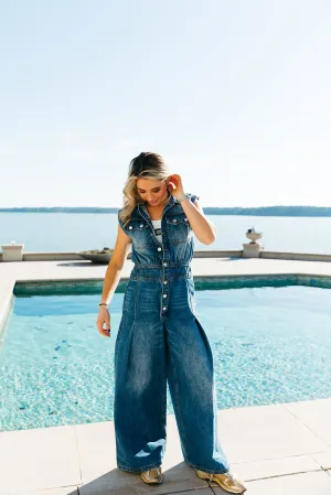 Double Denim Jumpsuit - Lt. Wash