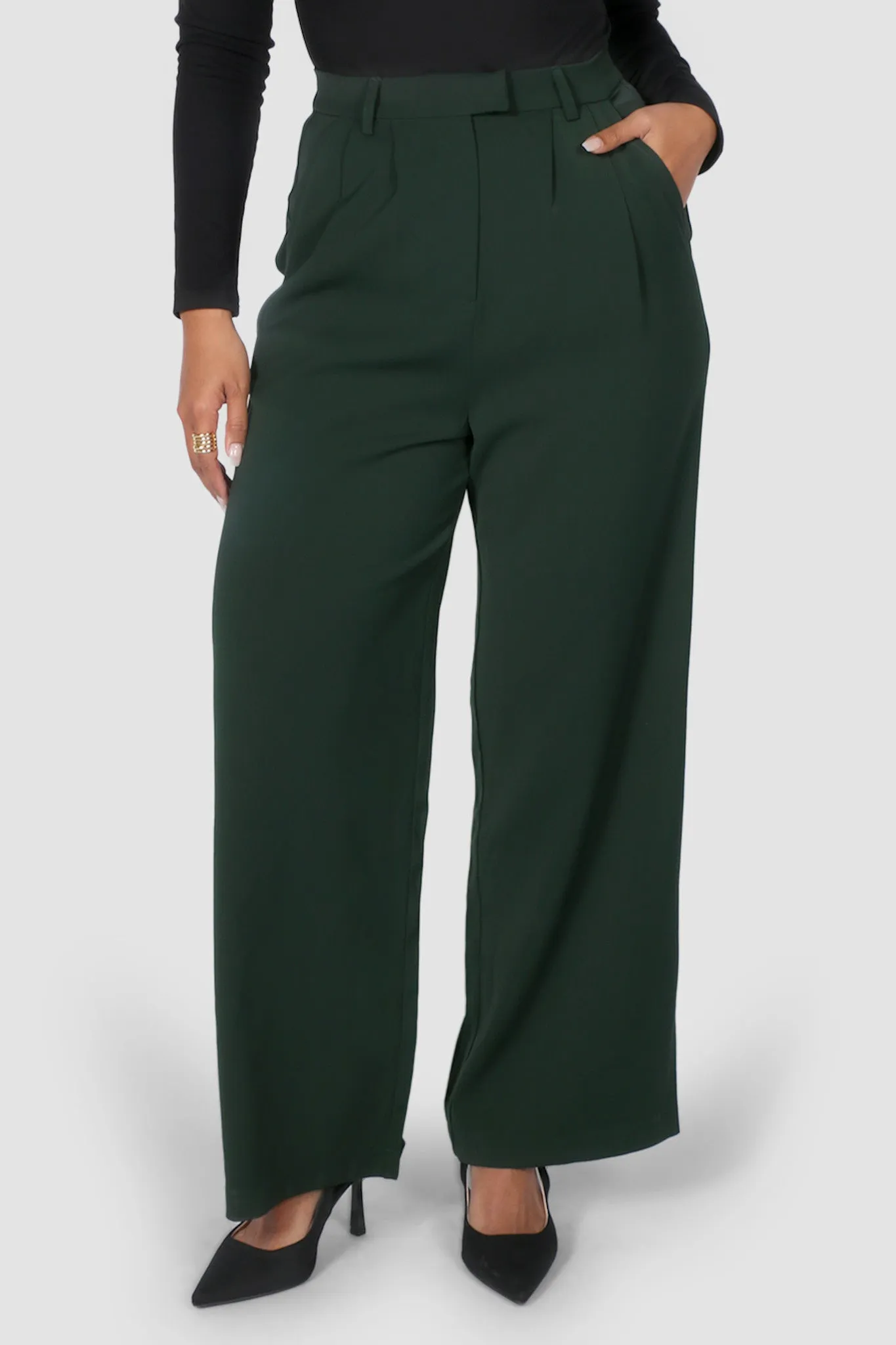 DOWNTOWN PANT DEEP GREEN