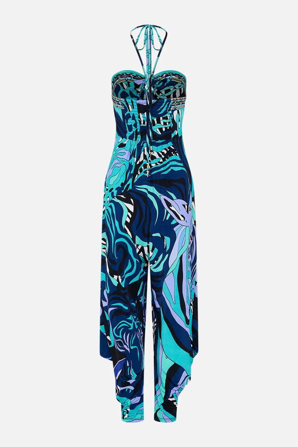 DRAPED PANT JUMPSUIT WITH HARDWARE VIVIDLY VENICE