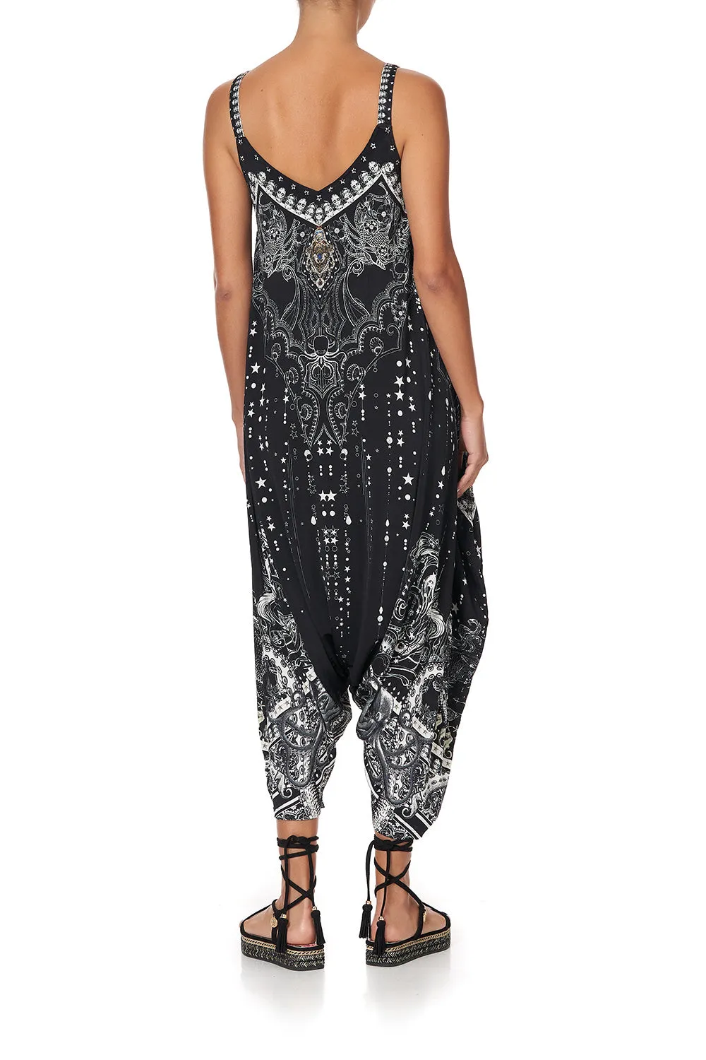 DROP CROTCH THIN STRAP JUMPSUIT MIDNIGHT PEARL