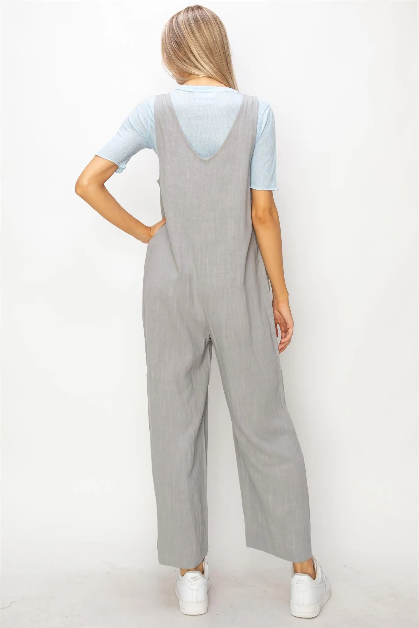 DZ24A886-Linen Sleeveless Jumpsuit