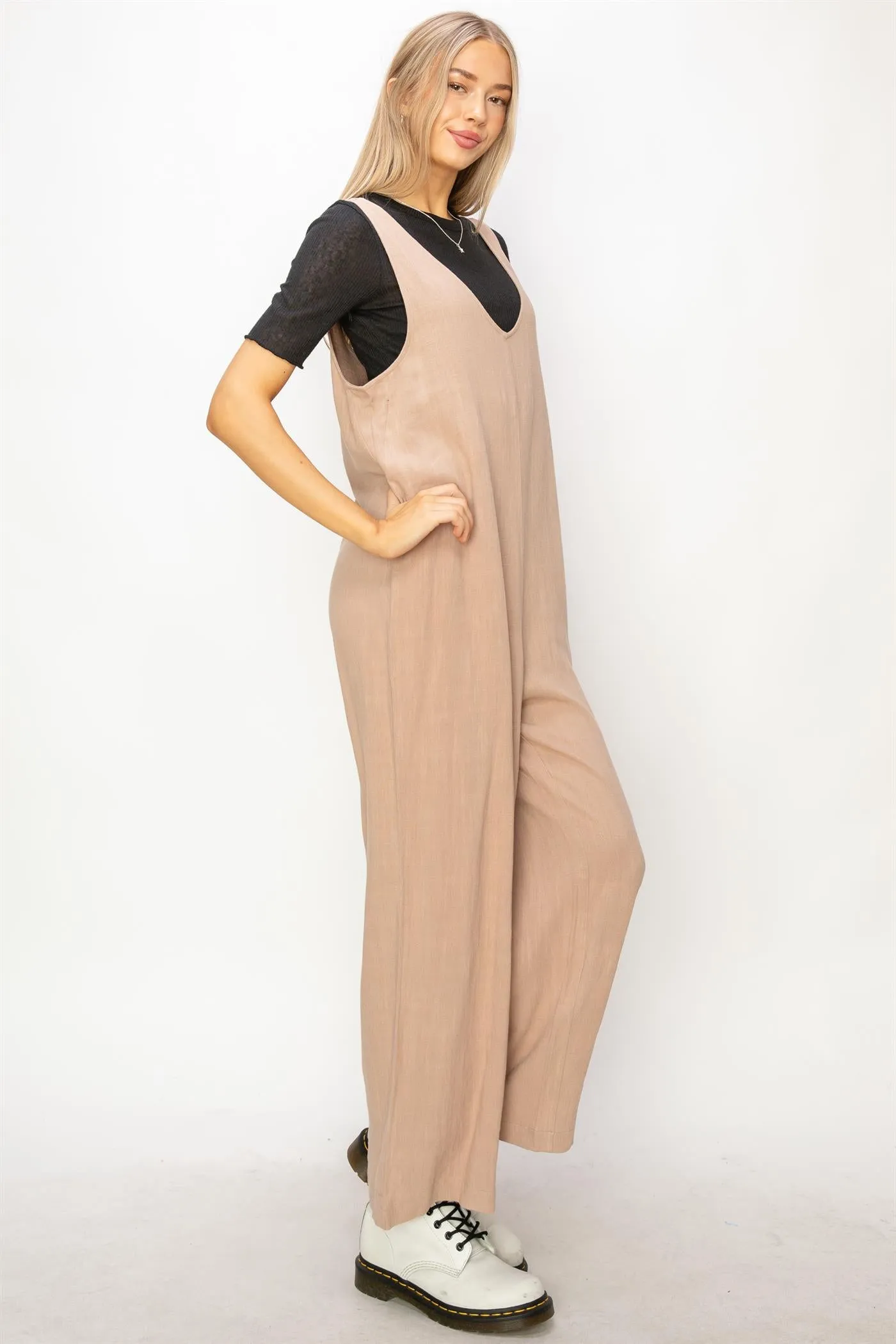 DZ24A886-Linen Sleeveless Jumpsuit