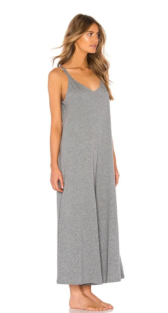 Eberjey Charlie Pima Cotton Casual Jumpsuit - Heather Gray