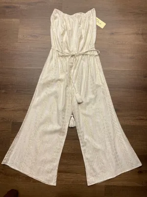 Elan Boho Style Strapless Jumpsuit w/ Drawstring Waist (M)