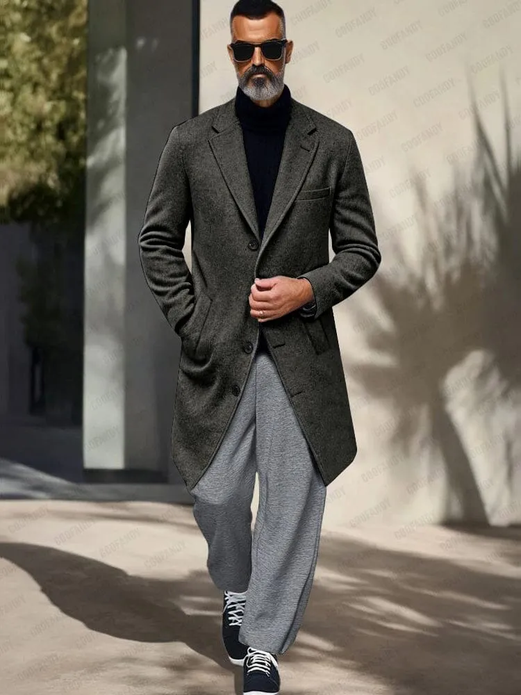 Elegant Warm Tweed Overcoat