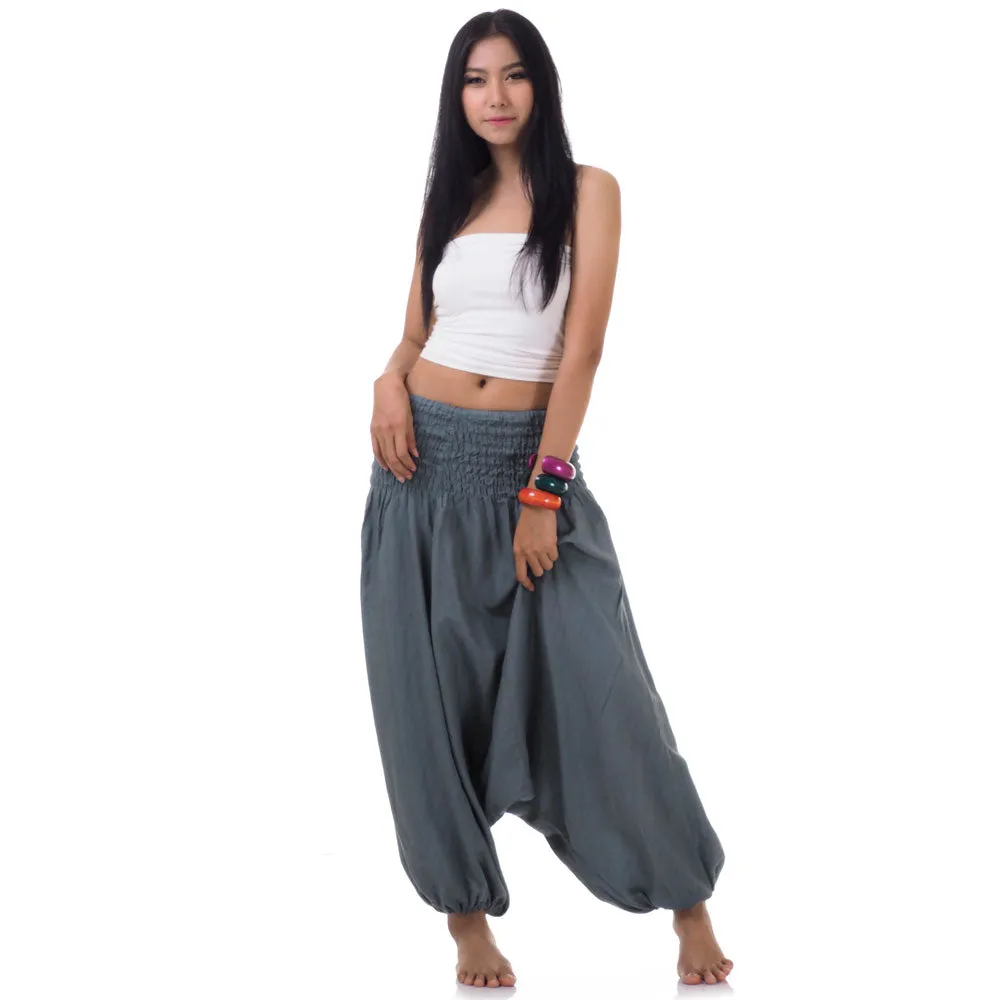 Elephant Gray Women's 2-in-1 Jumpsuit Harem Pants