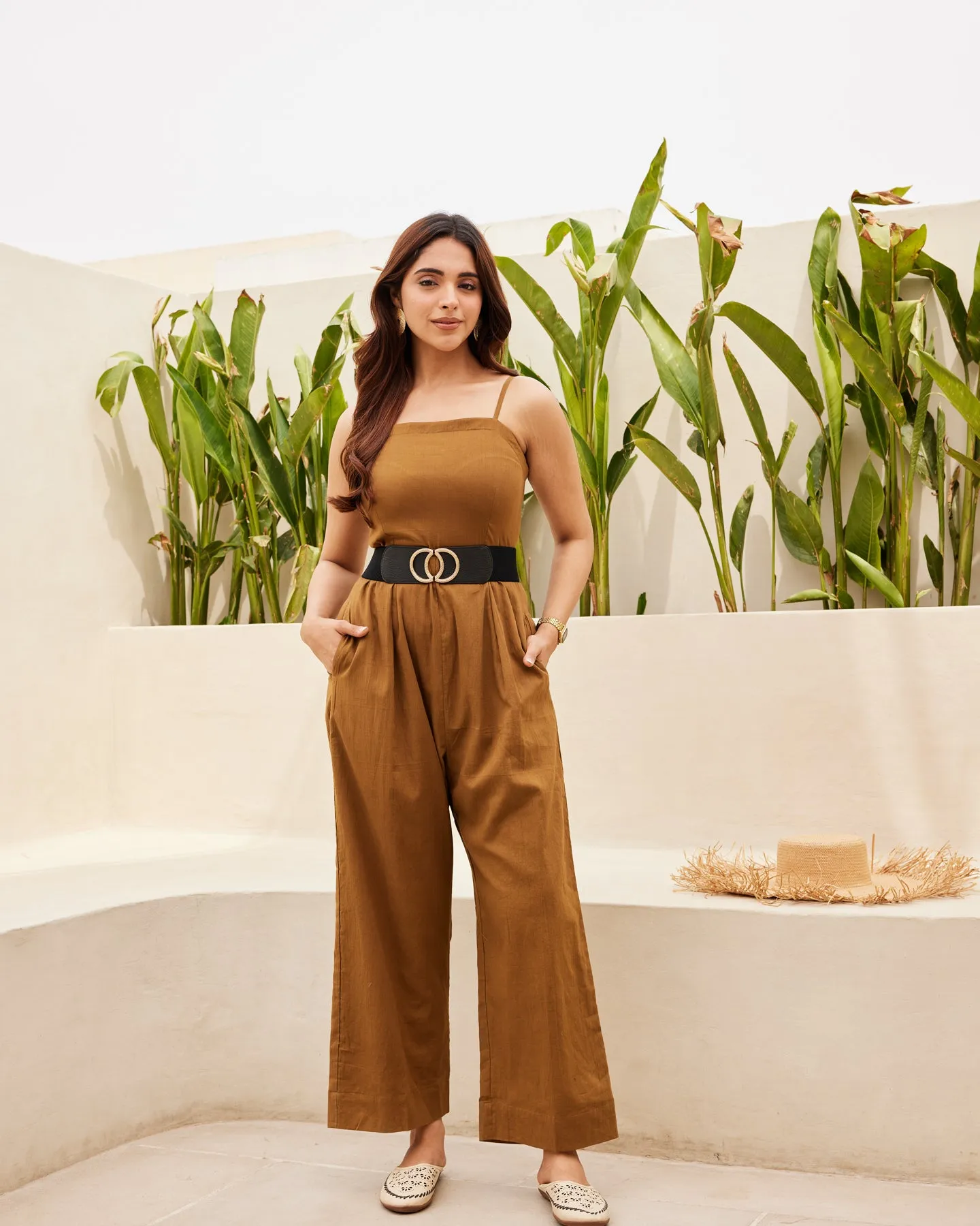 Essential Brown Cotton Jumpsuit